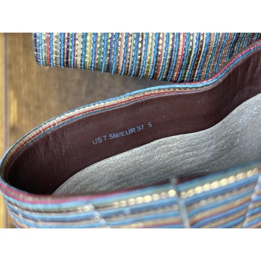 Vince‎ Solana Striped Espadrille Mule Sandal Size 7.5